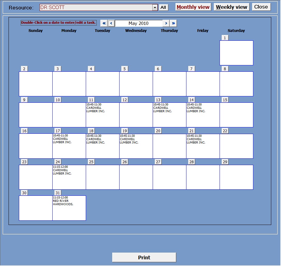 Appointment Planner Ms Access Templates